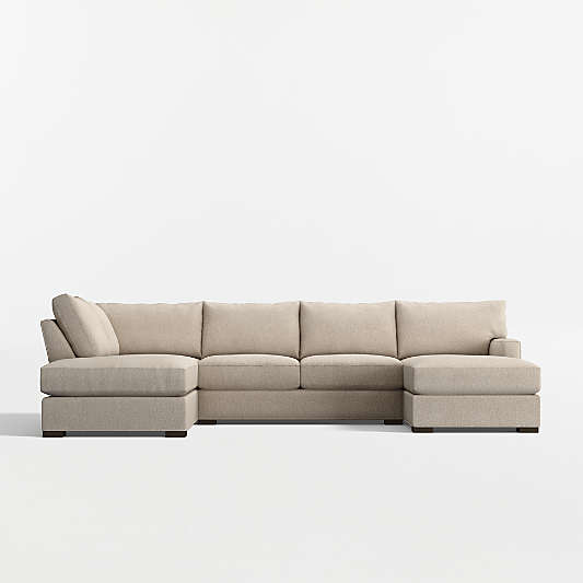 Axis Classic 3-Piece U-Shaped Sectional Sofa with Left-Arm Corner Bumper