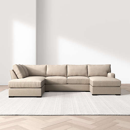 Axis Classic 3-Piece U-Shaped Sectional Sofa with Left-Arm Corner Bumper