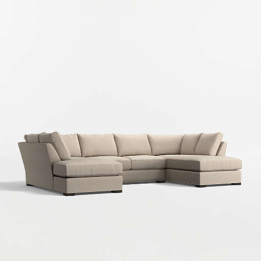 Axis Classic 3-Piece U-Shaped Sectional Sofa with Double Corner Bumper
