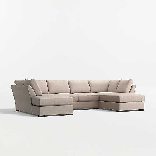 Axis Classic 3-Piece U-Shaped Sectional Sofa with Double Corner Bumper