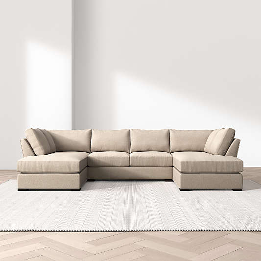 Axis Classic 3-Piece U-Shaped Sectional Sofa with Double Corner Bumper