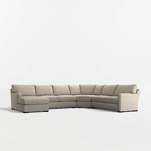 Axis Classic 4-Piece L-Shaped Wedge Sectional Sofa with Chaise Lounge