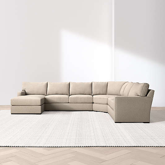 Axis Classic 4-Piece L-Shaped Wedge Sectional Sofa with Chaise Lounge