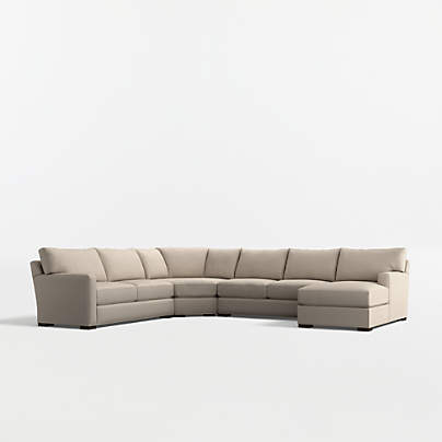 Axis Classic 4-Piece L-Shaped Wedge Sectional Sofa with Chaise Lounge