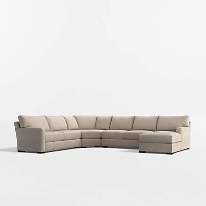 Axis Classic 4-Piece L-Shaped Wedge Sectional Sofa with Chaise Lounge