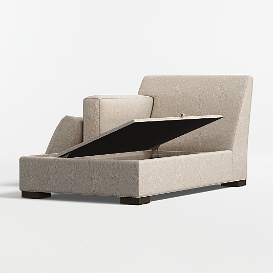 Axis Classic Left-Arm Storage Chaise Lounge Sectional Piece
