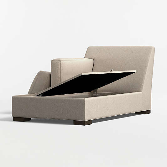 Axis Classic Left-Arm Storage Chaise Lounge Sectional Piece