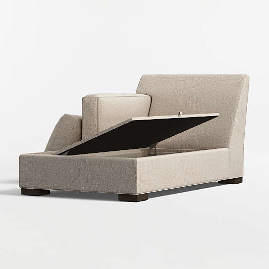 Axis Classic Left-Arm Storage Chaise Lounge Sectional Piece