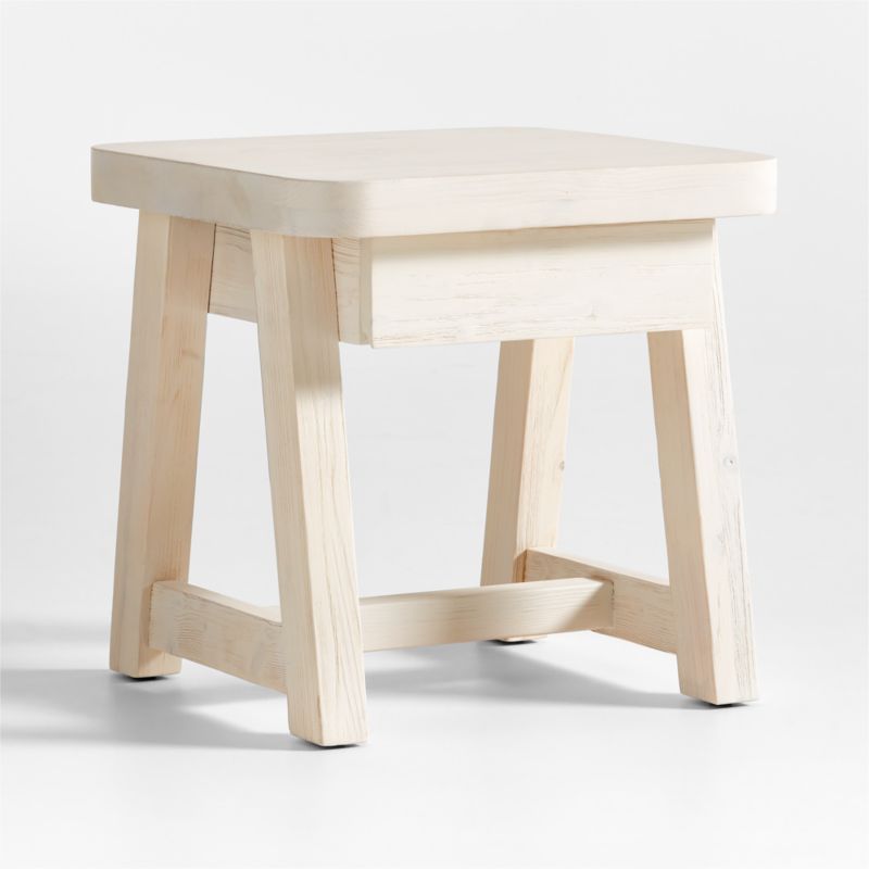 Aya Whitewash Pine Wood Square End Table with Storage by Leanne Ford - image 3 of 7