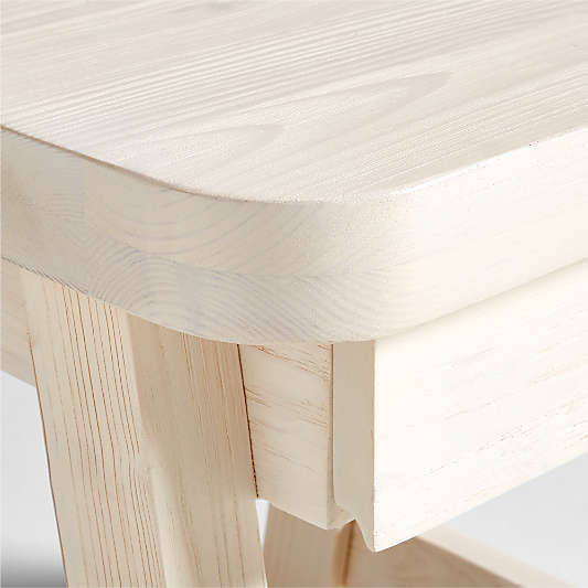 Aya Whitewash Pine Wood Square End Table with Storage by Leanne Ford