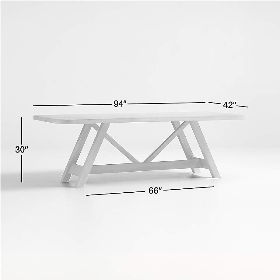 Dimension diagram for Aya 94" Natural Wood Dining Table by Leanne Ford