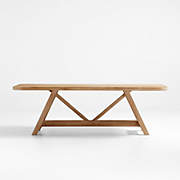 van natural wood dining table