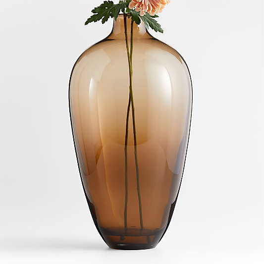 Zeri Tall Smoke Brown Glass Vase 20"