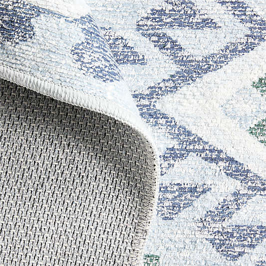 Azar Blue Washable Area Rug 4'x6'