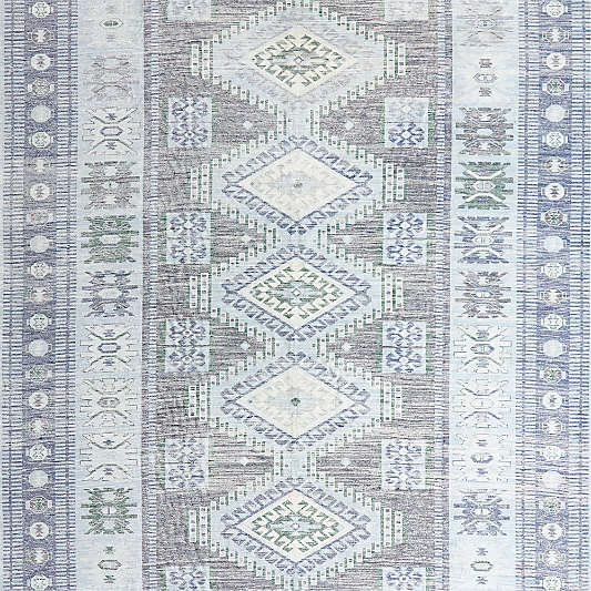 Azar Blue Washable Kids 12"x18" Rug Swatch
