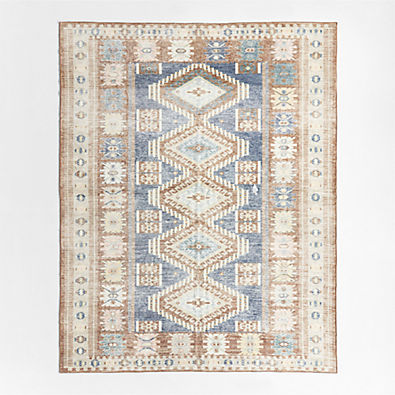 View Azar Brown Washable Area Rug 4'x6' details