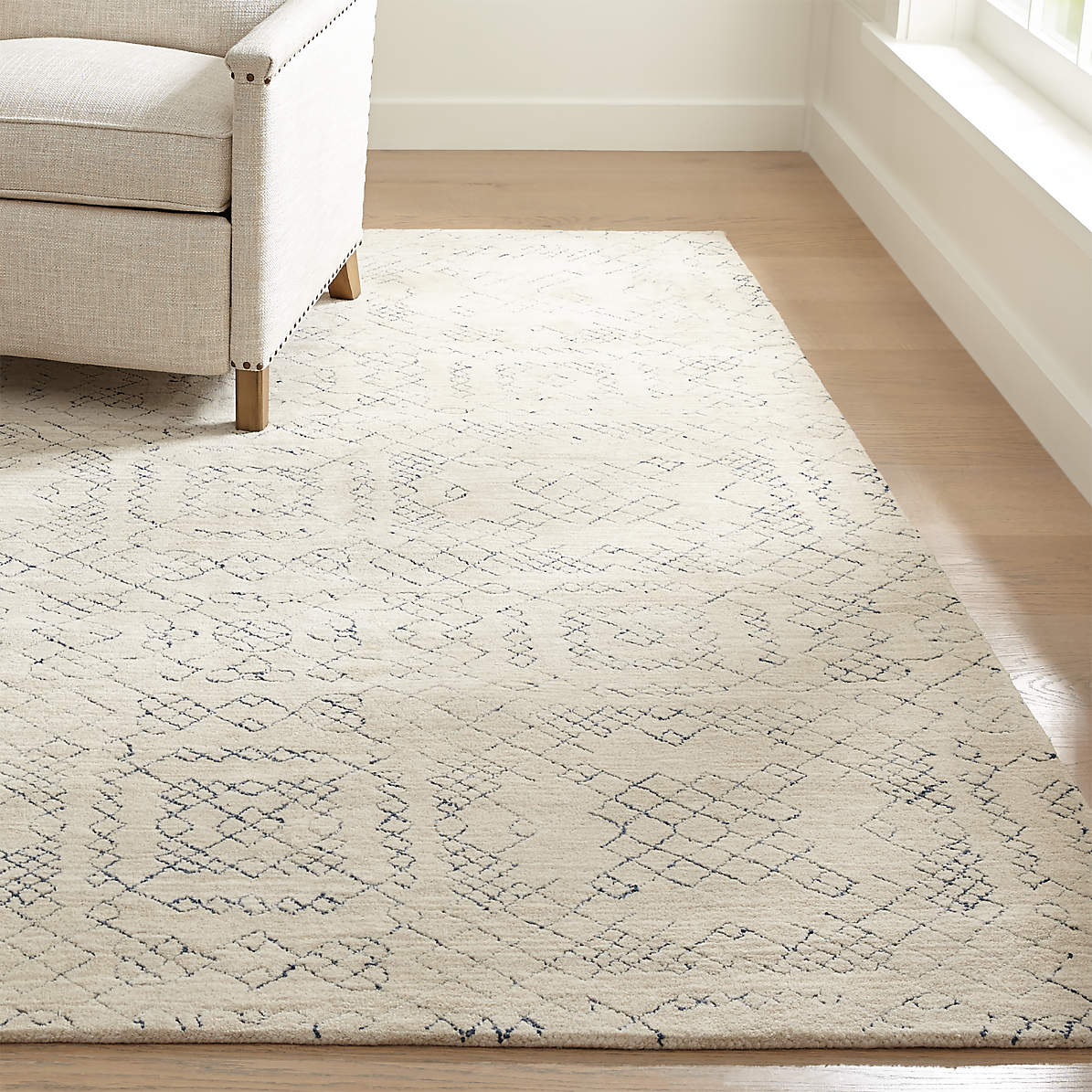 Azulejo Neutral Moroccan Style Rug, Crate And Barrel Area Rugs