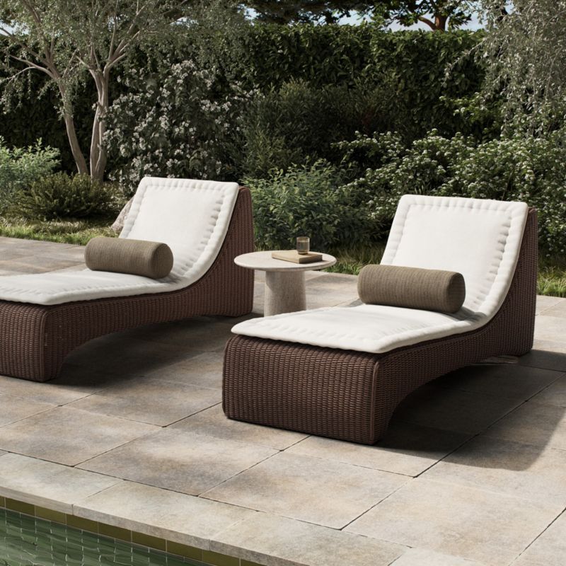 Azura Ivory Woven Outdoor Sun Lounger - image 1 of 8