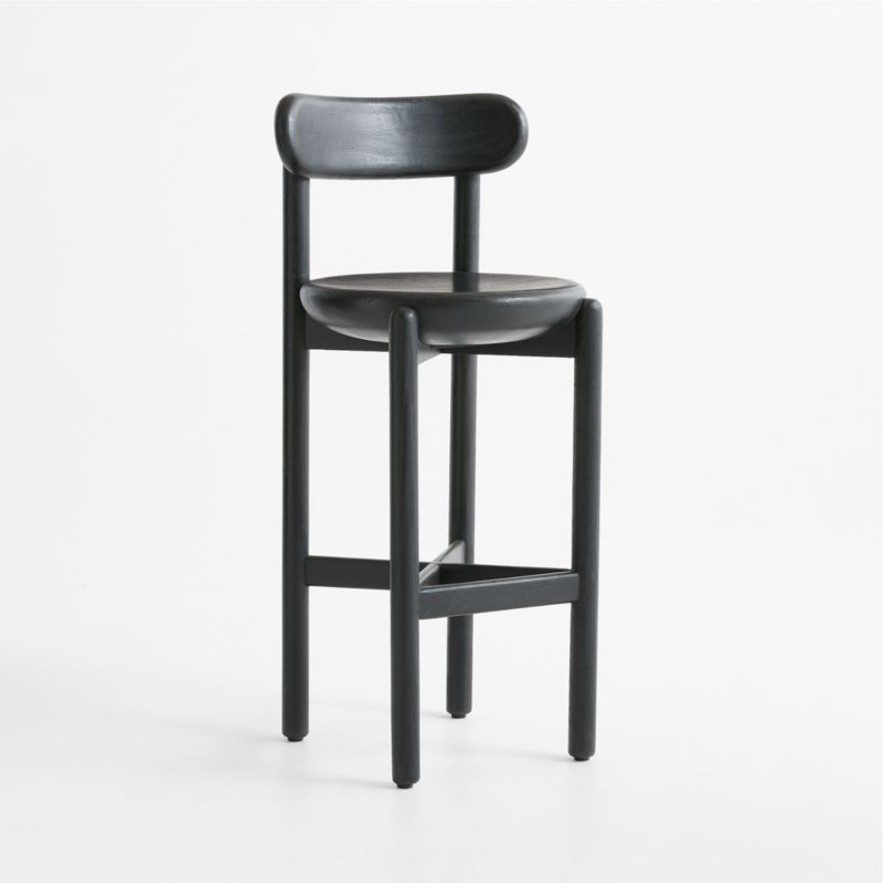 Amapa Black Oak Wood Bar Stool - image 3 of 7