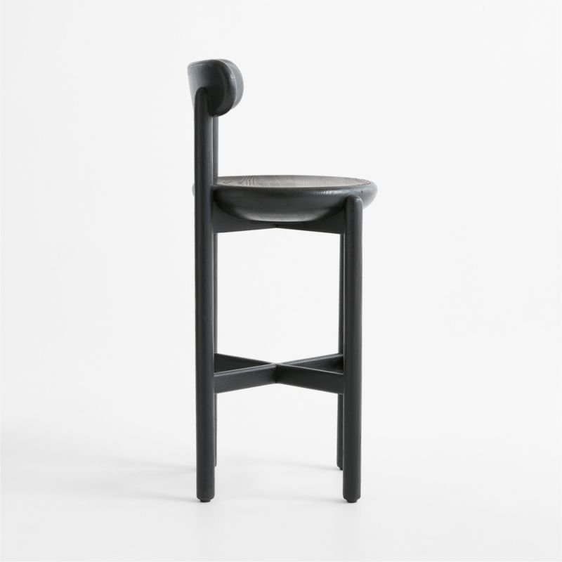 Amapa Black Oak Wood Bar Stool - image 4 of 7