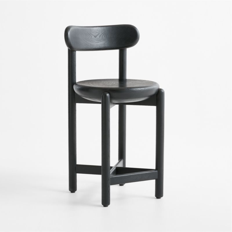 Amapa Black Oak Wood Counter Stool - image 3 of 7