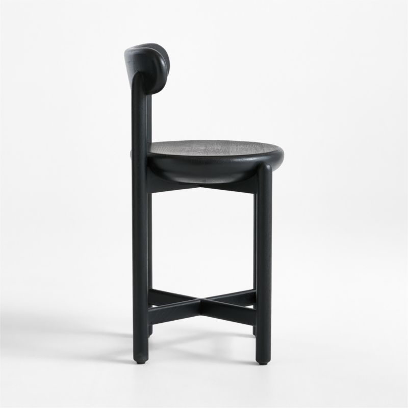 Amapa Black Oak Wood Counter Stool - image 4 of 7