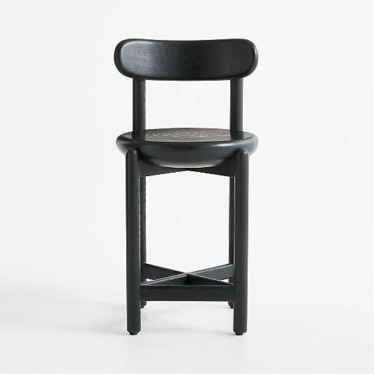 Amapa Black Oak Wood Counter Stool