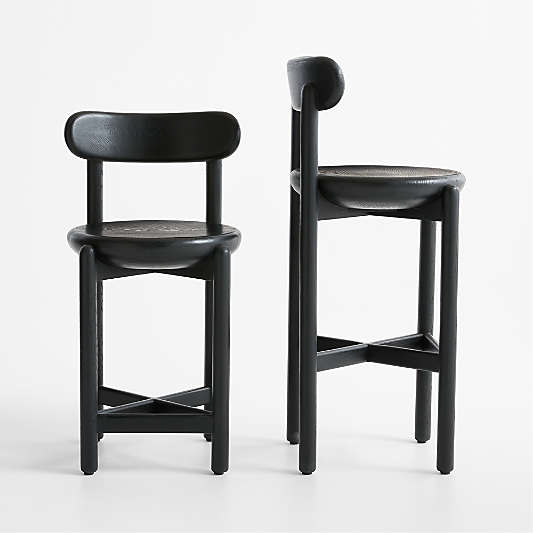 Amapa Black Oak Wood Stools