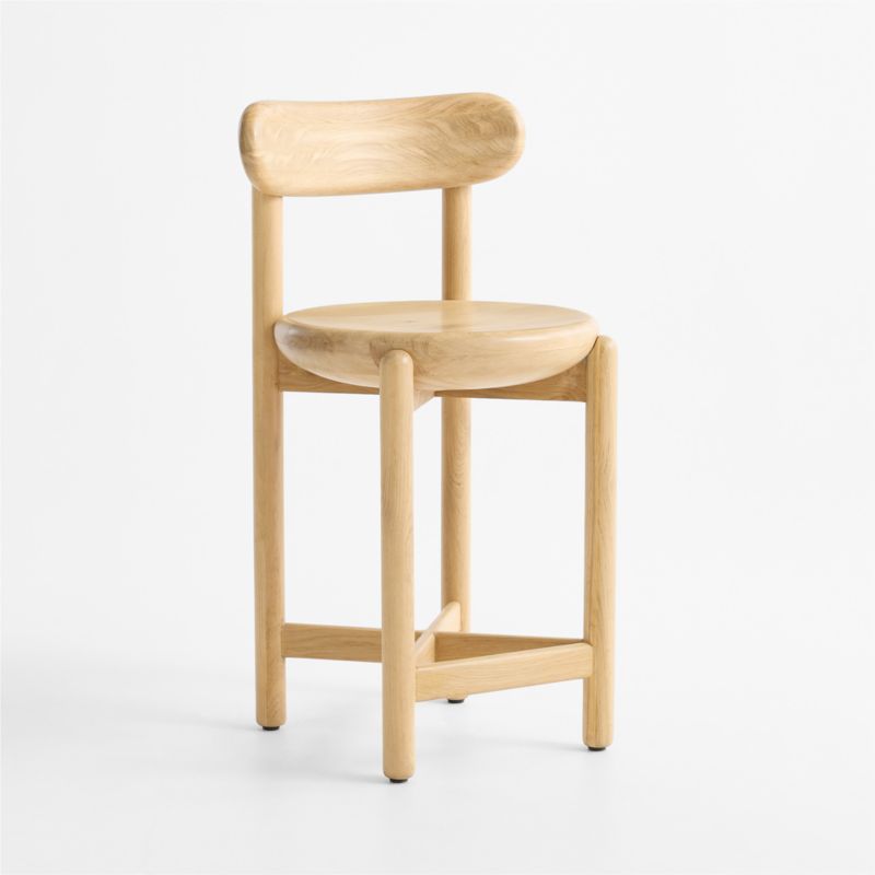 Amapa Natural Oak Wood Counter Stool - image 3 of 7