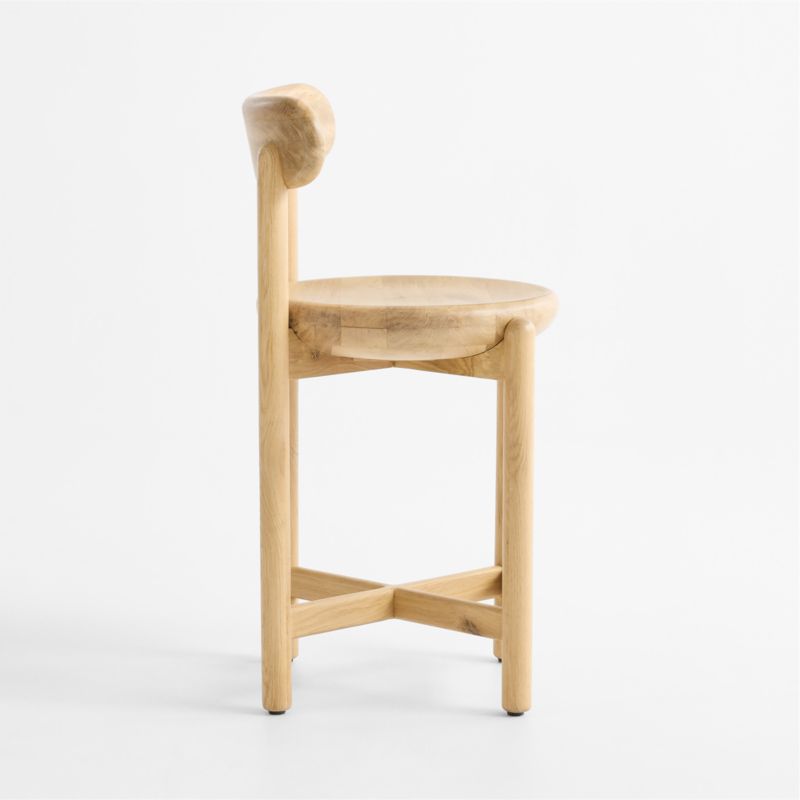 Amapa Natural Oak Wood Counter Stool - image 4 of 7