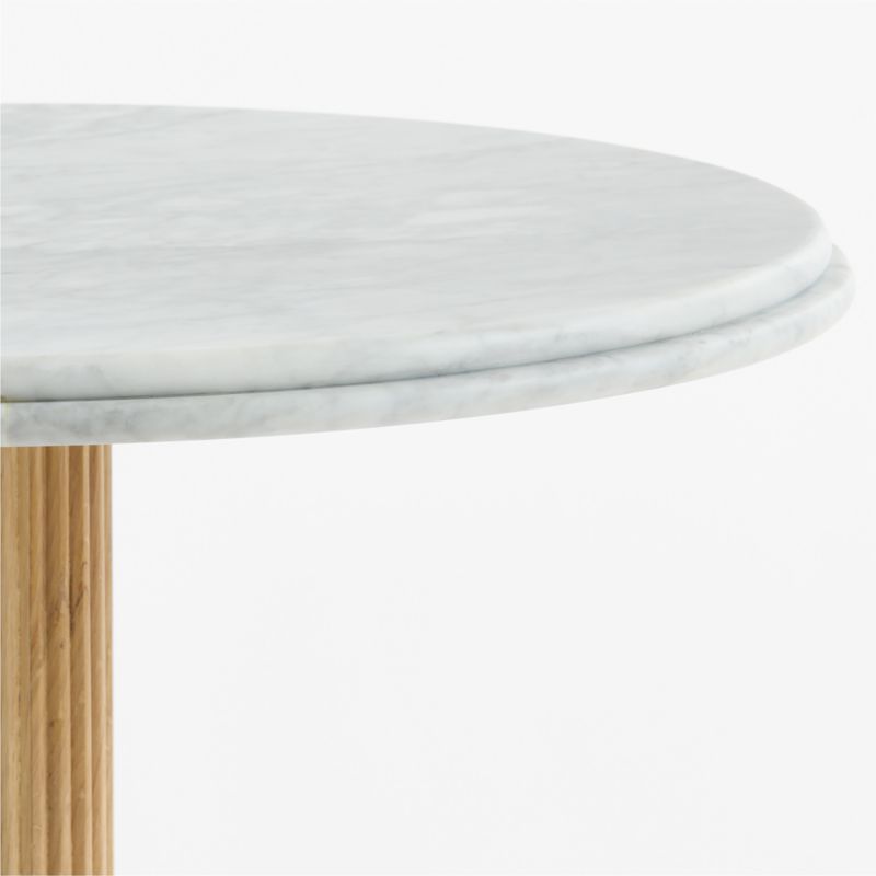 Chelsea 30" Round Marble & Oak Wood Bar Table - image 4 of 5