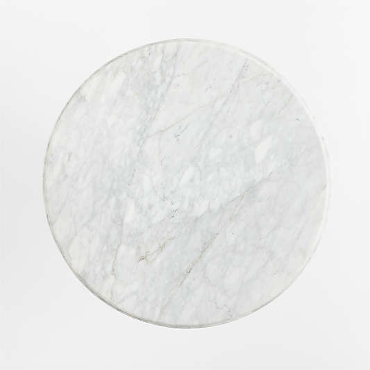 Chelsea 36" Carrara Marble and Walnut Round Bistro Dining Table