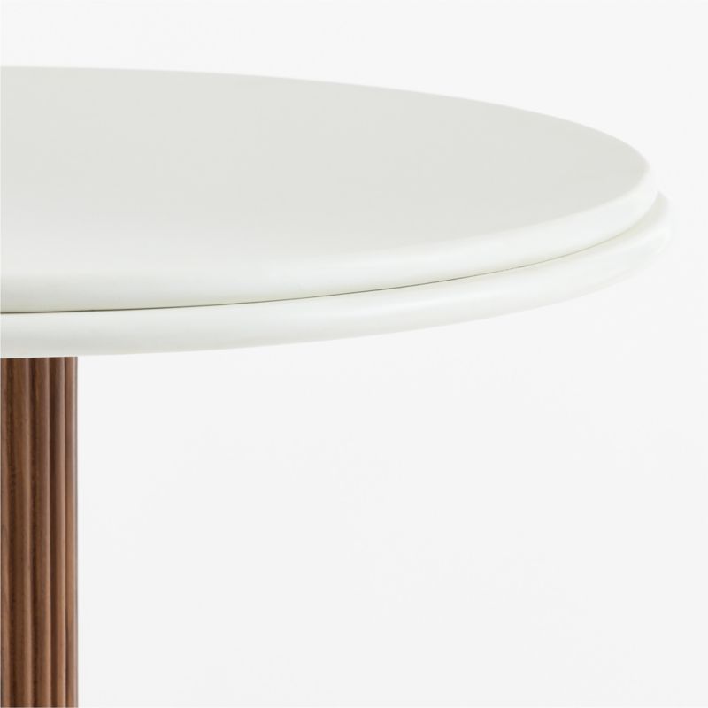 Chelsea 30" Round Quartz & Walnut Wood Bar Table - image 3 of 4