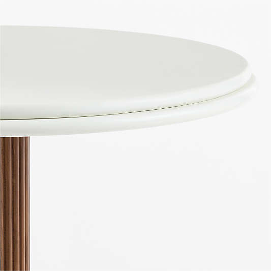 Chelsea 30" Round Quartz & Walnut Wood Bar Table