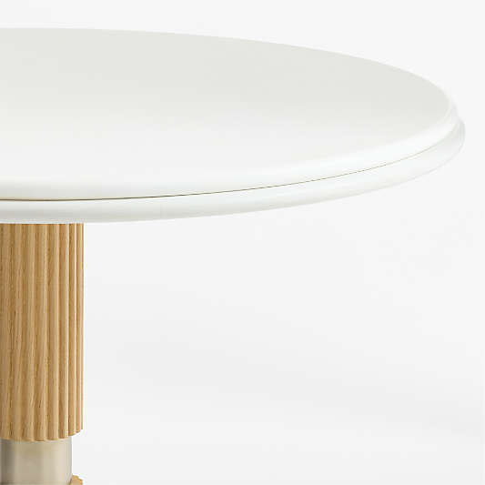 Chelsea 36" Round Quartz & Oak Wood Bistro Table