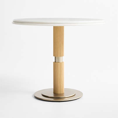 Chelsea 36" Carrara Marble & Oak Wood Round Bistro Dining Table