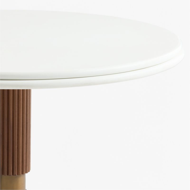 Chelsea 36" Round Quartz & Walnut Wood Bistro Table - image 3 of 4
