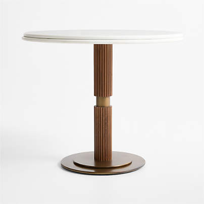 Chelsea 36" Quartz & Walnut Wood Round Bistro Dining Table