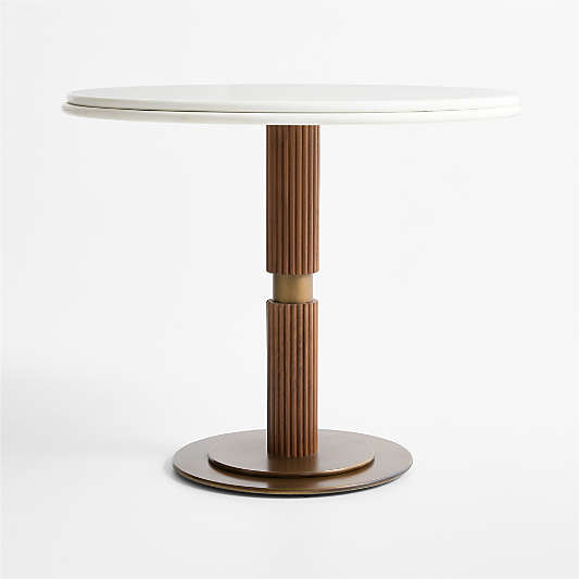 Chelsea 36" Quartz & Walnut Wood Round Bistro Dining Table