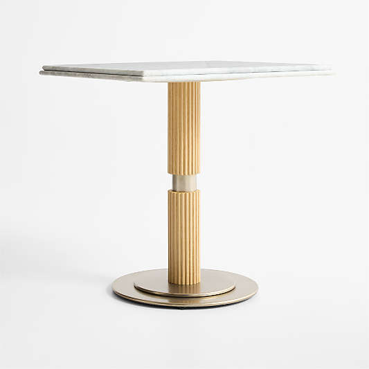 Chelsea 24" Carrara Marble & Oak Wood Bistro Dining Table