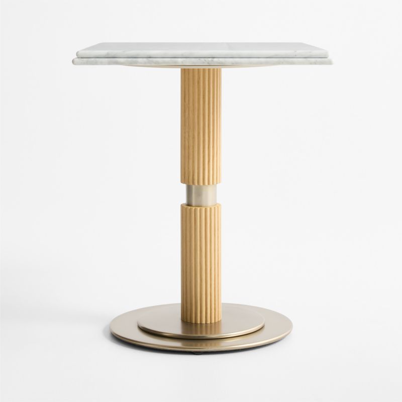 Chelsea 24" Marble & Oak Wood Bistro Table - image 4 of 7