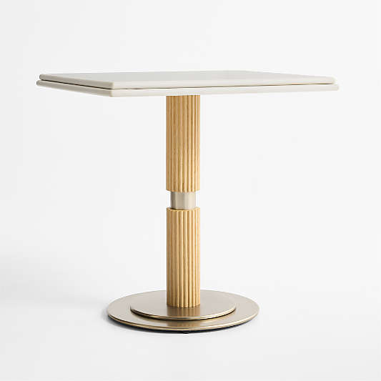 Chelsea 24" Quartz & Oak Wood Bistro Dining Table