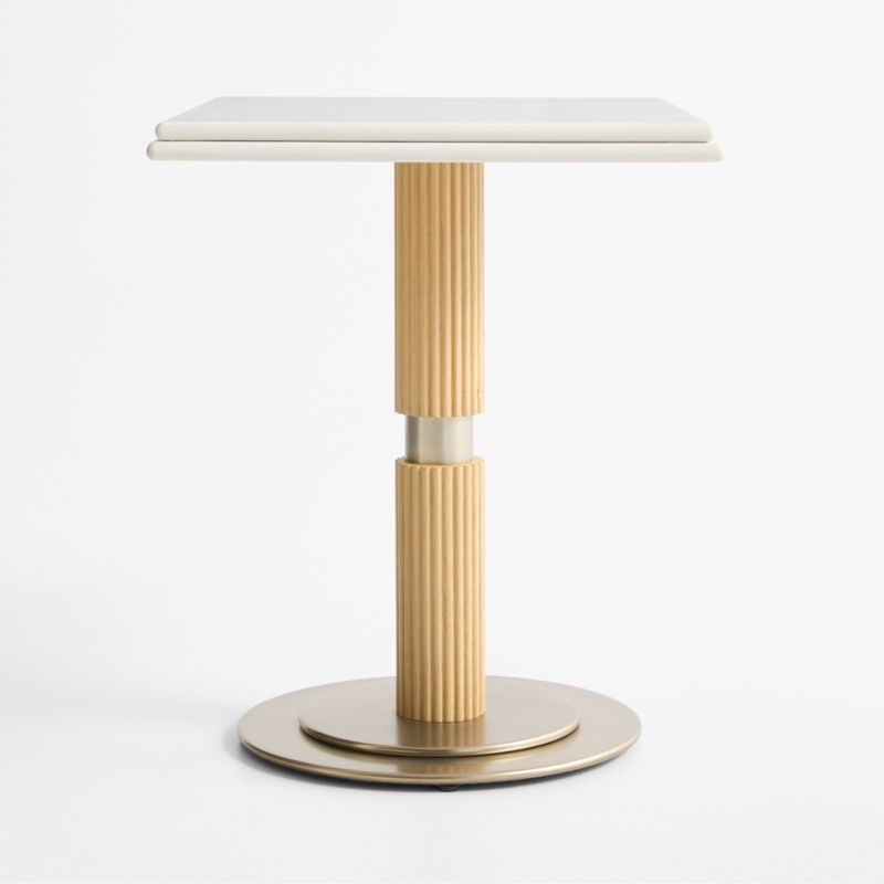 Chelsea 24" Quartz & Oak Wood Bistro Table - image 4 of 7