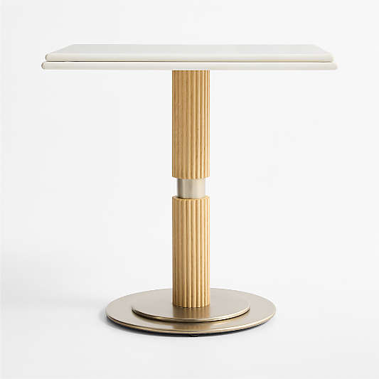 Chelsea 24" Quartz & Oak Wood Bistro Dining Table