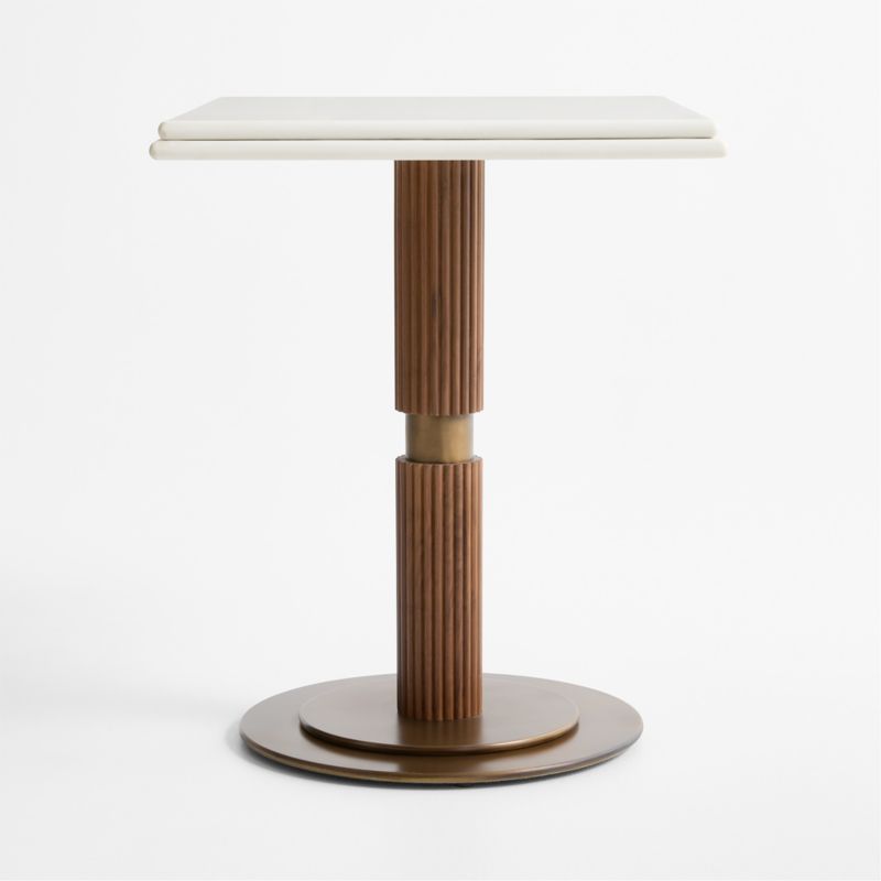 Chelsea 24" Quartz & Walnut Wood Bistro Table - image 3 of 6