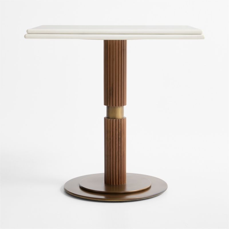 Chelsea 24" Quartz & Walnut Wood Bistro Table - image 2 of 6