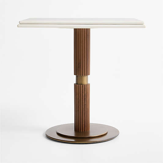 Chelsea 24" Quartz & Walnut Wood Bistro Dining Table
