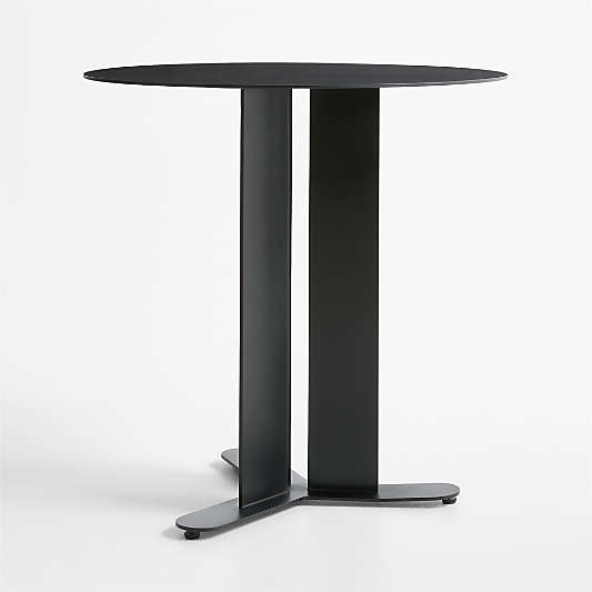 Cupertino 30" Round Black Metal Bistro Table