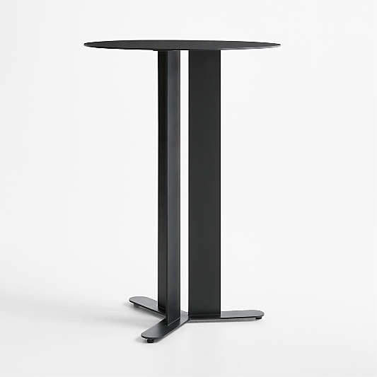 Cupertino 30" Round Black Metal Bar Table