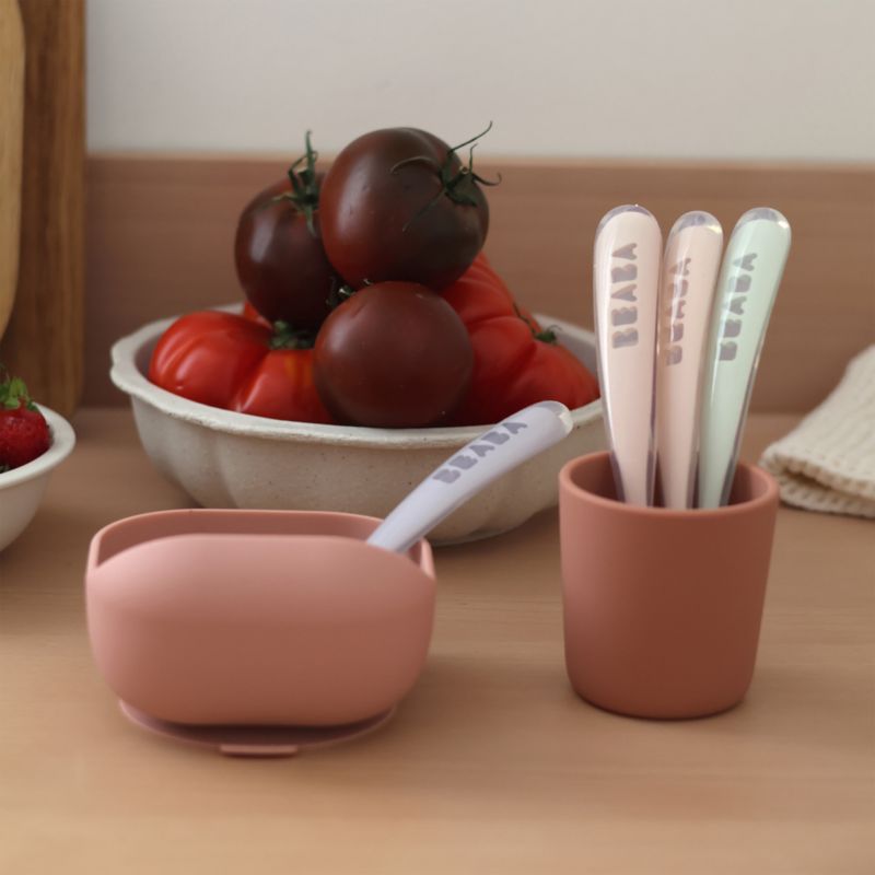 Beaba Cotton Candy Set of 4 First Foods Silicone Baby Spoons - image 1 of 2